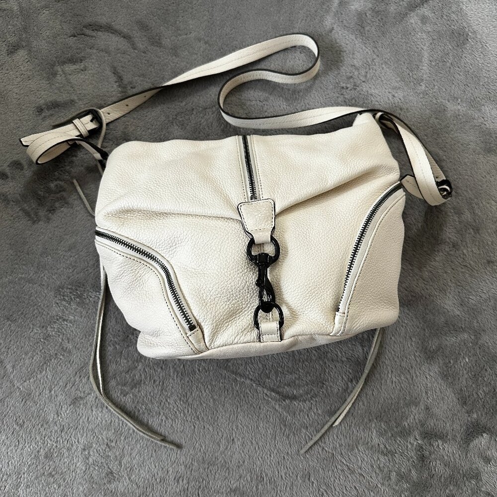 Rebecca Minkoff Cream Leather Julia Purse Handbag Messenger Bag
